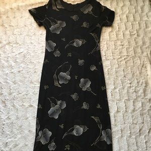 Ankle Length Black Stretchy Dress